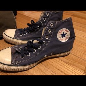 Navy high top converse size 10